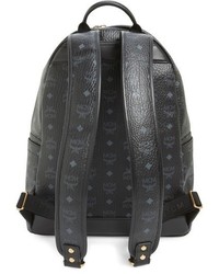 MCM Medium Stark Visetos Studded Backpack Black