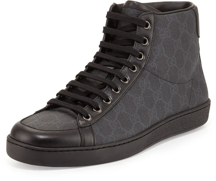 Gucci Brooklyn Gg Supreme High Sneaker Black, $510 | Neiman | Lookastic