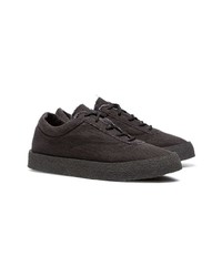 Yeezy Graphite Crepe Suede Canvas Flat Sneakers