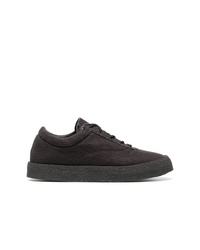 Yeezy Graphite Crepe Suede Canvas Flat Sneakers