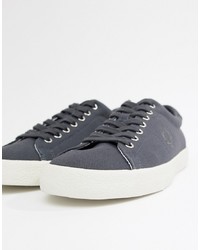 Fred Perry Underspin Canvas Trainers In Grey