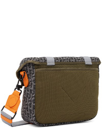 Kenzo Grey Orange Small Jacquard Messenger Bag