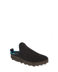 Charcoal Canvas Mules