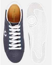 Fred Perry Charcoal Spencer Canvas And Leather Sneakers
