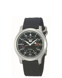 Seiko 5 Automatic Black Canvas Watch Snk809k2