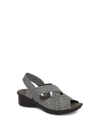 Charcoal Canvas Wedge Sandals