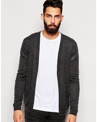 Asos Brand Buttonless Cardigan In Merino Wool