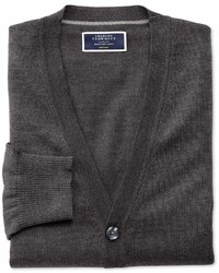 Charles Tyrwhitt Charcoal Merino Wool Cardigan Size Large By