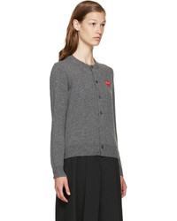 Comme des Garcons Comme Des Garons Play Grey Wool Heart Cardigan