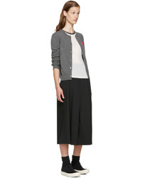 Comme des Garcons Comme Des Garons Play Grey Wool Heart Cardigan