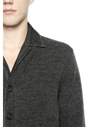 DSQUARED2 Wool Cardigan With Denim Shirt Collar