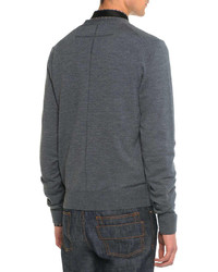 Givenchy Love Embroidered Cardigan Dark Gray