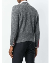 Thom Browne Mohair Tweed Classic V Neck Cardigan