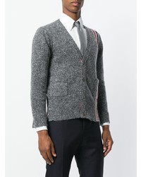 Thom Browne Mohair Tweed Classic V Neck Cardigan