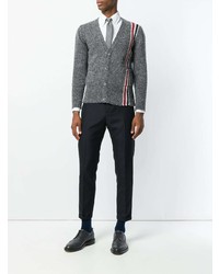 Thom Browne Mohair Tweed Classic V Neck Cardigan