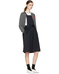 Comme des Garcons Play Grey Wool Heart Patch Cardigan