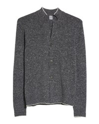 Eleventy Tipped Donegal Wool Cashmere Cardigan
