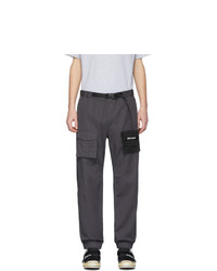 Palm Angels Grey Two Tone Cosy Cargo Pants