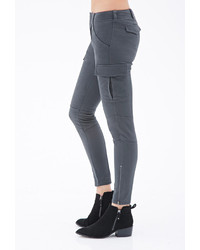 Forever 21 Skinny Cotton Twill Cargo Pants