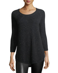 ATM Anthony Thomas Melillo Donegal Round Neck Speckled Cashmere Sweater