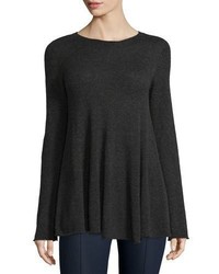 The Row Ebelda Long Sleeve Trapeze Sweater Charcoal Melange