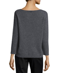 The Row Juliette Bracelet Sleeve Cashmere Sweater Dark Gray