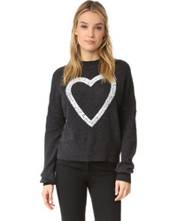 Wildfox Couture Wildfox Glitz Heart Cashmere Sweater