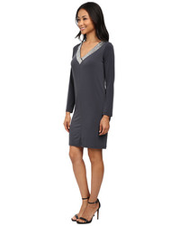 Calvin Klein Long Sleeve Jersey Dress With Sequin