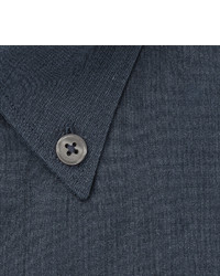 Paul Smith London Soho Blue Slim Fit Button Down Cotton Chambray Shirt