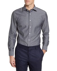 The Tie Bar Trim Fit Solid Chambray Dress Shirt