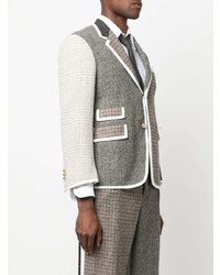Thom Browne Contrast Panel Single Breasted Blazer
