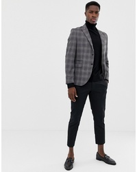 Jack & Jones Premium Suit Jacket In Slim Fit Grey Check