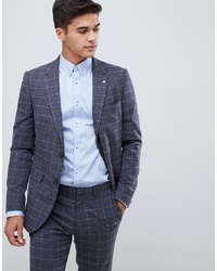 Burton Menswear Skinny Fit Suit Jacket In Window Pane Grey