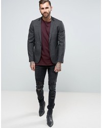 Religion Skinny Suit Jacket In Check