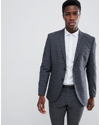 Selected Homme Slim Fit Suit Jacket In Grey Check