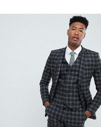 ASOS DESIGN Tall Super Skinny Suit Jacket In Tonal Grey Check