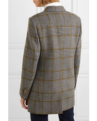 Gucci Cape Effect Prince Of Wales Checked Wool Blend Blazer