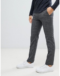 MOSS BROS Moss London Skinny Fit Trousers In Bold Princes Of Wales Check White
