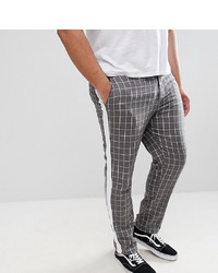 ASOS DESIGN Plus Slim Trousers In Grey Check With