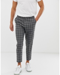 ASOS DESIGN Tapered Trouser In Grey Check