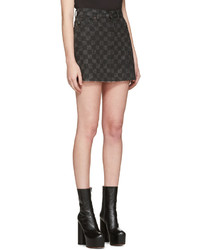 Marc Jacobs Grey Denim Checker Miniskirt