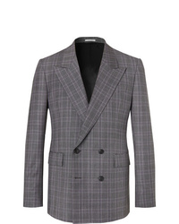 Gabriela Hearst Grey Kipling Double Breasted Checked Wool Suit Jacket