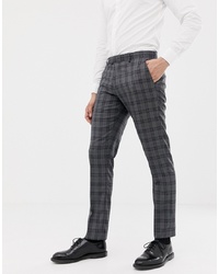 Farah Smart Farah Slim Fit Check Suit Trousers In Grey