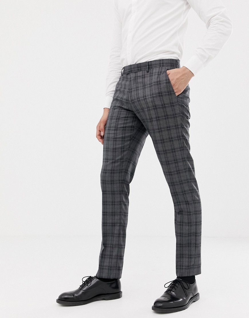 Farah Smart Farah Slim Fit Check Suit Trousers In Grey, $41 | Asos ...