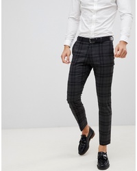 Selected Homme Grey Check Suit Trouser In Slim Fit