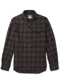 Charcoal Check Flannel Long Sleeve Shirt