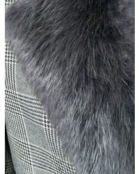Thom Browne Fun Mixed Fur Collar And Lapel Classic Chesterfield Overcoat