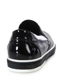 Jimmy Choo Check Print Leather Slip On Sneakers