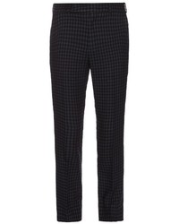 Paul Smith Checked Slim Leg Wool And Linen Blend Trousers
