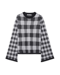 Charcoal Check Oversized Sweater